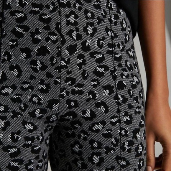 Anthropologie Maeve Mollie Kick Flare Gray Leopard Pants - Picture 5 of 14